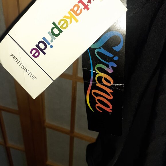 NEW! SIRENA TAKE PRIDE 1 PC SWIMSUIT STRAPPY BLK/RAINBOW LOVE-WOMENS SIZE M - Picture 3 of 5